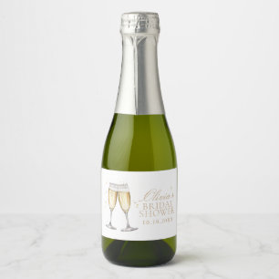 Pearls and Prosecco Bridal Shower Paper Plates Sparkling Wine Label
