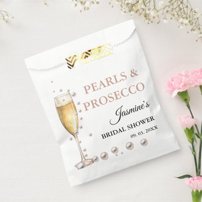 Pearls And Prosecco Bridal shower Party Favour Bag (Sealed)