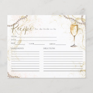 Pearls and Prosecco Bridal Shower Recipe Card