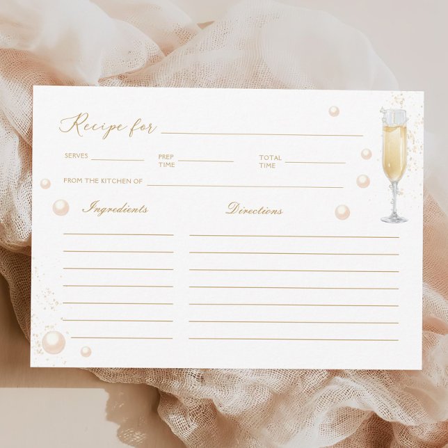 Pearls and Prosecco Bridal Shower Recipe Card (Creator Uploaded)