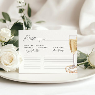 Pearls and Prosecco Bridal Shower Recipe card
