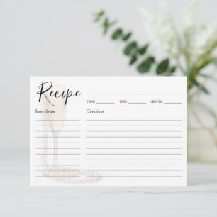 Pearls and Prosecco Bridal Shower Recipe Cards