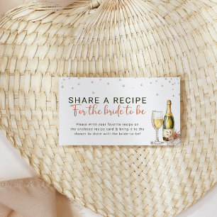 Pearls and Prosecco Bridal Shower Recipe Request Enclosure Card