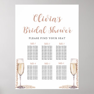 Pearls and Prosecco Bridal Shower Seating Chart 