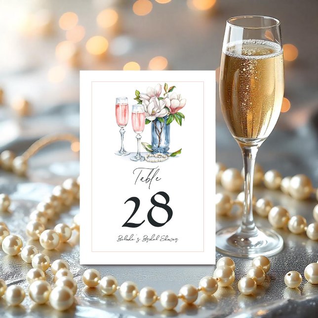 Pearls and Prosecco Bridal Shower Table Number (Creator Uploaded)