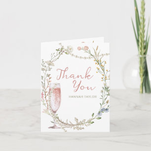 Pearls and Prosecco Bridal Shower Thank You Card