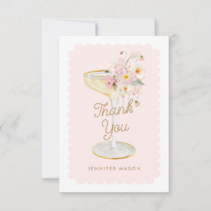 Pearls and Prosecco Bridal Shower Thank You Card