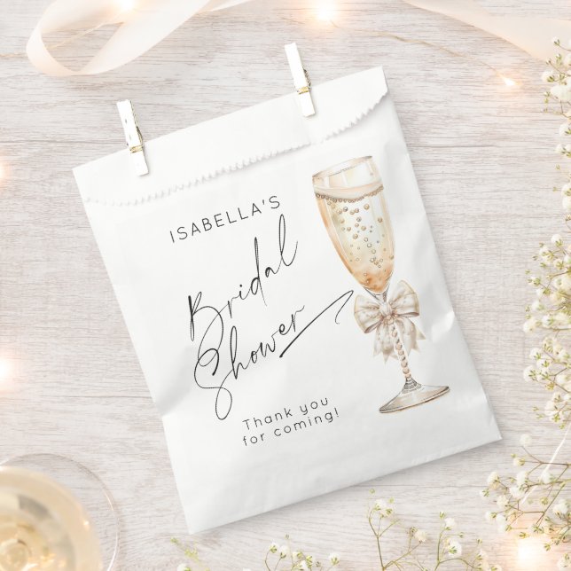 Pearls and Prosecco Bridal Shower Thank you Favour Bag (Clipped)