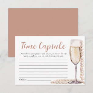 Pearls and Prosecco Bridal Shower Time Capsule Enclosure Card