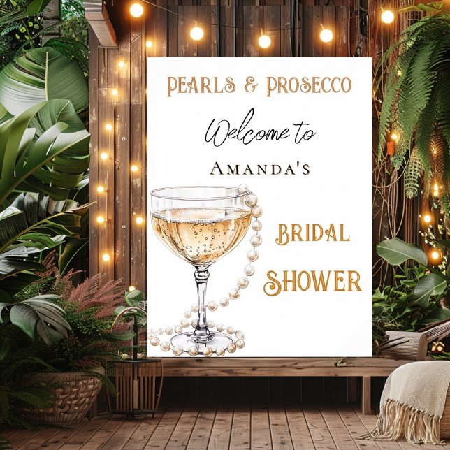 Pearls and Prosecco Bridal Shower welcome Poster (Creator Uploaded)