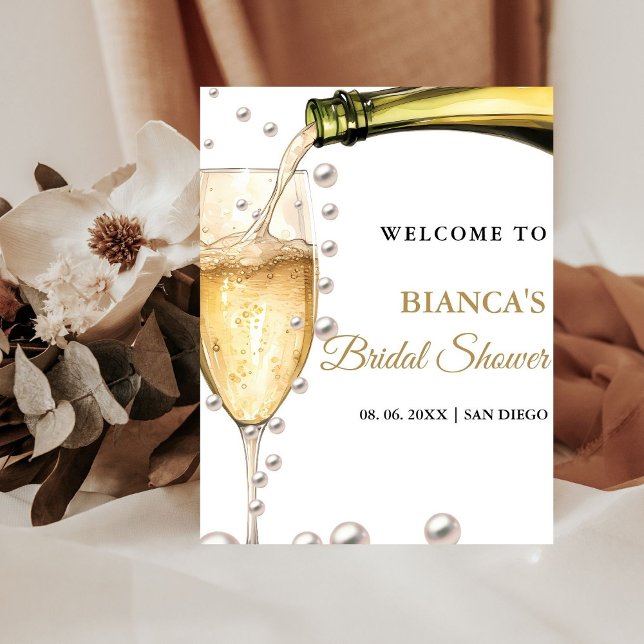 Pearls and Prosecco bridal shower Welcome Sign (Creator Uploaded)