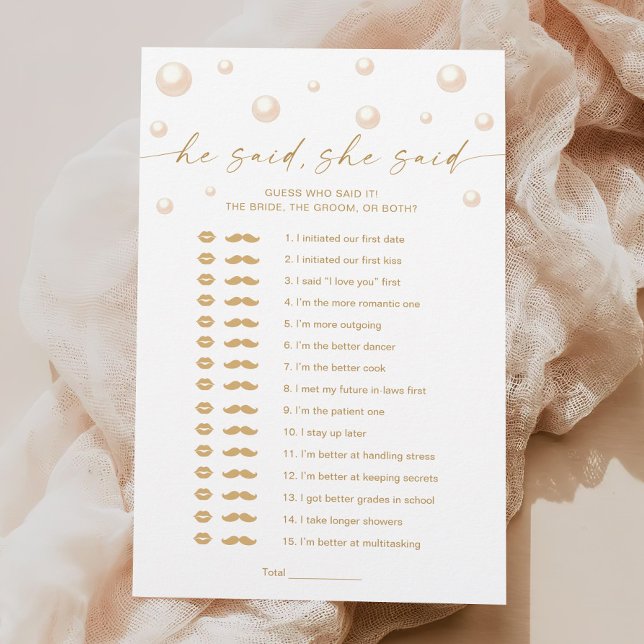 Pearls and Prosecco Bridal Shower Who Said Game (Creator Uploaded)