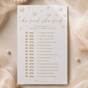 Pearls and Prosecco Bridal Shower Who Said Game