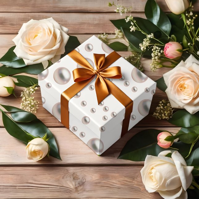 Pearls and Prosecco  Bridal Shower Wrapping Paper Sheet (Creator Uploaded)