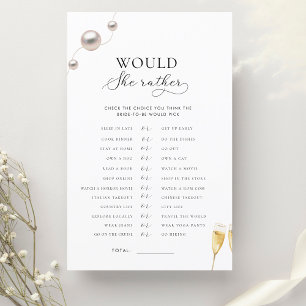 Pearls and Prosecco Bridal Would She Rather Game