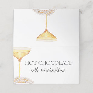 Pearls and Prosecco Buffet Food Bridal Shower Place Card