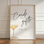 Pearls and Prosecco Cards and Gifts Pedestal Sign<br><div class="desc">Modern Cards and Gifts Sign with Pearls and Prosecco theme for Bridal Shower:

Designed with a contemporary touch,  this customisable decor piece adds a touch of elegance to your celebration.

There are also matching invitations and display shower cards in this collection.</div>