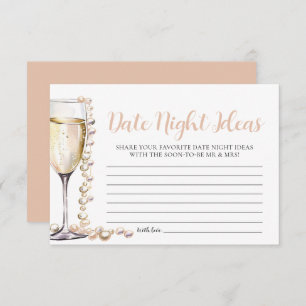 Pearls and Prosecco Date Night Ideas Bridal Shower Enclosure Card
