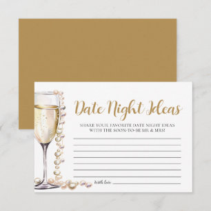 Pearls and Prosecco Date Night Ideas Bridal Shower Enclosure Card