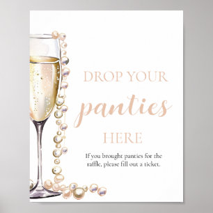 Pearls and Prosecco Drop Your Panties Game Sign