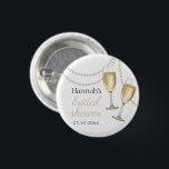 Pearls and prosecco Elegant bridal Shower 3 Cm Round Badge<br><div class="desc">Celebrate in style with our Pearls and Prosecco Bridal Shower Collection, featuring elegant invitations, fun games, chic signs, and unique gifts. Designed for brides who love timeless elegance, this collection combines sparkling prosecco and classic pearls to create a sophisticated and unforgettable atmosphere. Whether you’re looking for beautifully designed invitations to...</div>