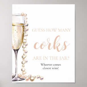 Pearls and Prosecco Guess How Many Corks Game Poster