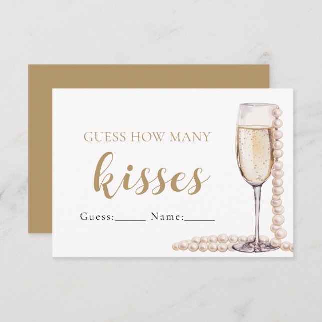 Pearls and Prosecco Guess How Many Kisses Game Enclosure Card (Front/Back)