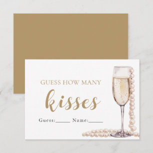 Pearls and Prosecco Guess How Many Kisses Game Invitation