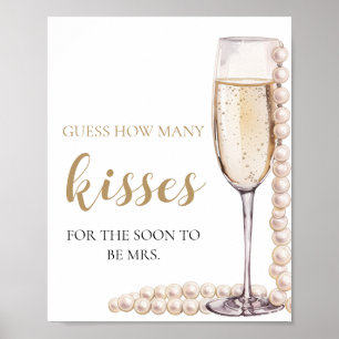 Pearls and Prosecco Guess How Many Kisses Game Poster