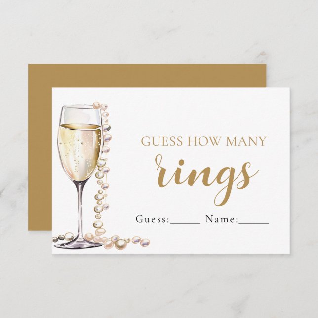 Pearls and Prosecco Guess How Many Rings Game Enclosure Card (Front/Back)