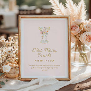 Pearls and Prosecco How Many Pearls Game Poster