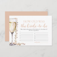 Pearls and Prosecco How Old Was the Bride Game