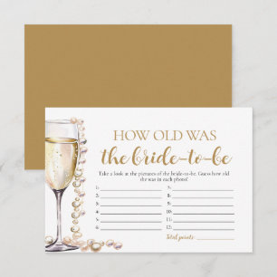 Pearls and Prosecco How Old Was the Bride Game Invitation