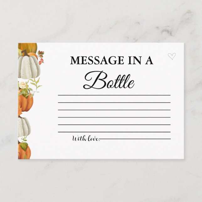 Pearls and Prosecco Message bottle Bridal Shower  Enclosure Card (Front)