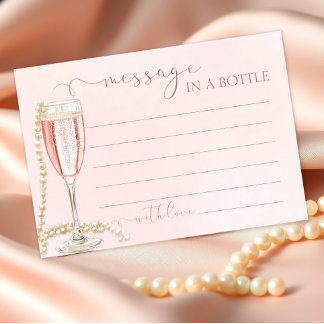 Pearls and Prosecco Message in a Bottle Card