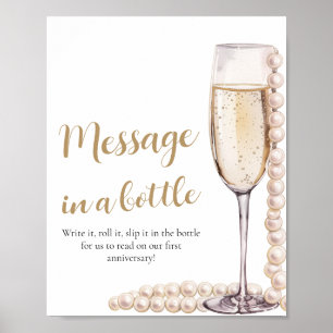 Pearls and Prosecco Message In A Bottle Sign Game