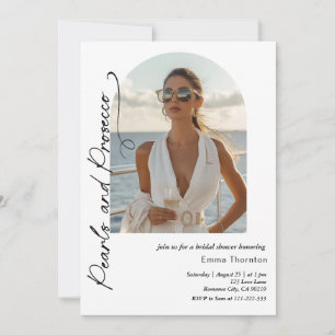 Pearls and Prosecco minimal Modern Bridal Shower I Invitation