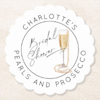 Pearls and Prosecco Modern script Bridal shower