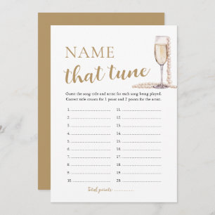 Pearls and Prosecco Name That Tune Bridal Game Invitation