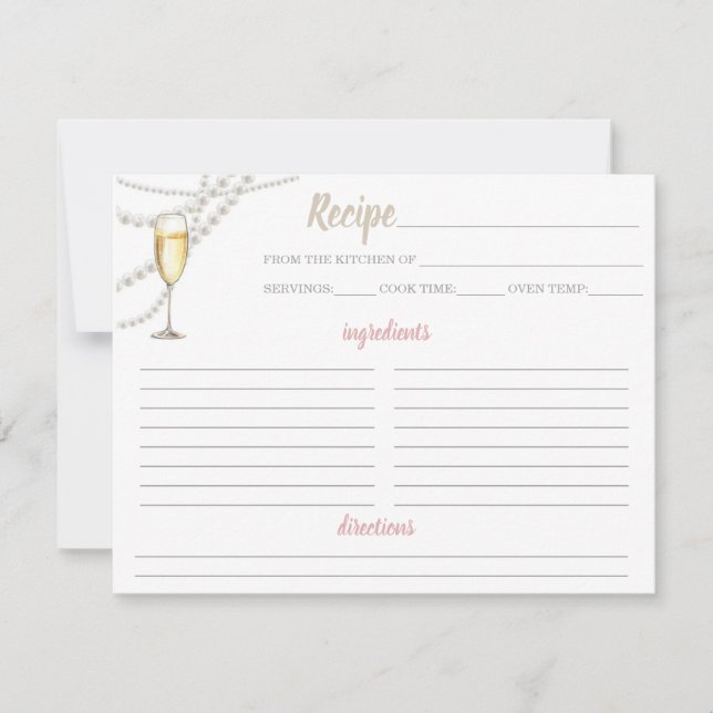 Pearls and Prosecco Recipe Card (Front)
