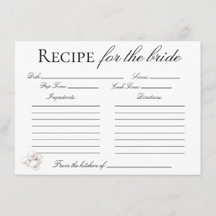 Pearls and Prosecco Recipe Card for the Bride