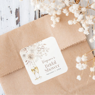 Pearls and Prosecco Square Sticker