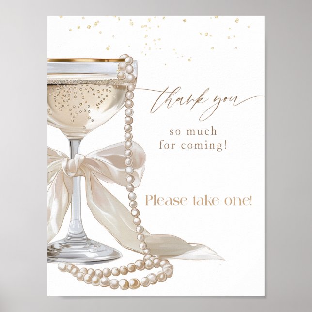 Pearls and Prosecco Thank you for coming Sign (Front)