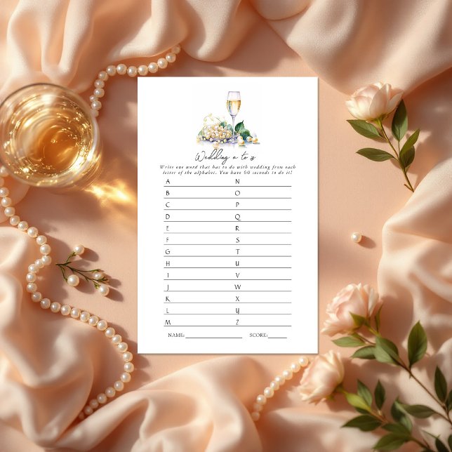 Pearls and Prosecco Wedding A to Z Bridal Game (Pearls and Prosecco Wedding A - Z Bridal Shower Game)