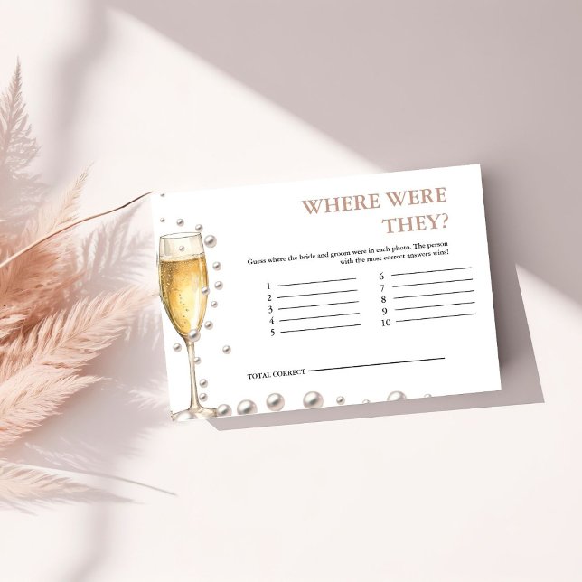Pearls and Prosecco where were they Bridal Game Enclosure Card (Creator Uploaded)