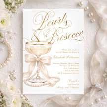 Pearls and Prosecco White Bow Bridal Shower