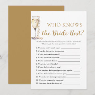 Pearls and Prosecco Who Knows the Bride Best Game Invitation
