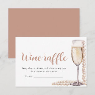 Pearls and Prosecco Wine Raffle Bridal Shower Game Enclosure Card