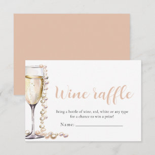 Pearls and Prosecco Wine Raffle Bridal Shower Game Enclosure Card