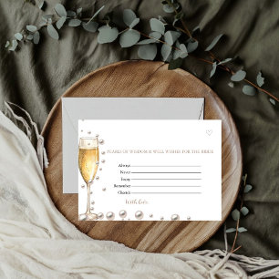 Pearls and Prosecco Wisdom & WIshes Bridal Shower Enclosure Card